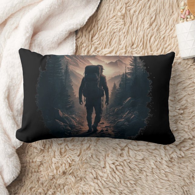 Hiker Adventure Lumbar Pillow – Nature Explorer  (Blanket)