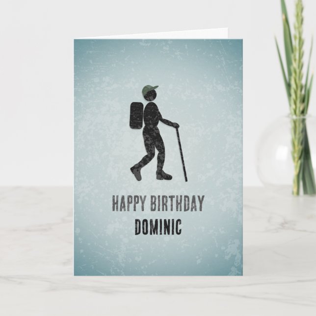 Hiker and Adventurer Theme - Worn Metal Sign Look  Card (Front)