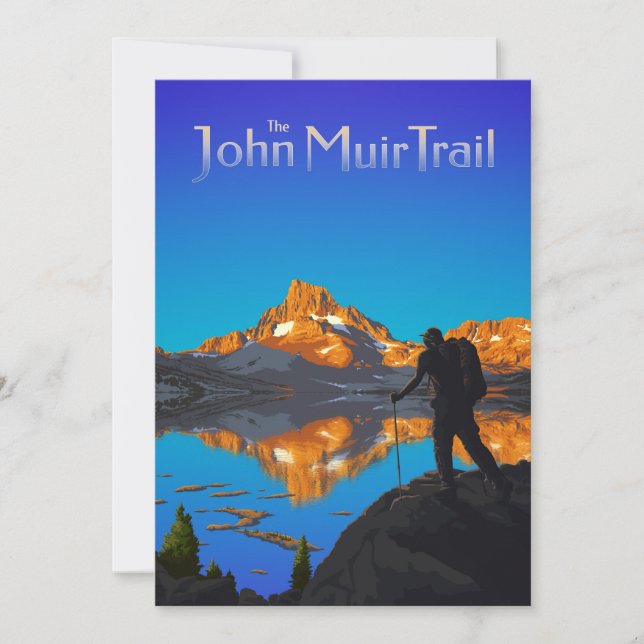 Hiker and Banner Peak - John Muir Trail - Logo Holiday Card (Front)