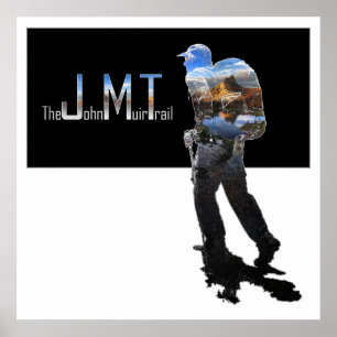 Hiker and Cathedral Peak - John Muir Trail Poster