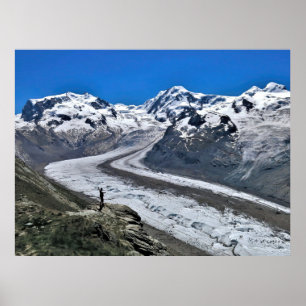Hiker and the Gornergrat Poster