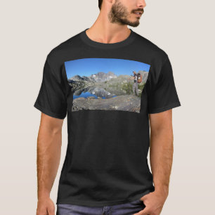 Hiker by Garnet Lake Banner Peak - John Muir Trail T-Shirt