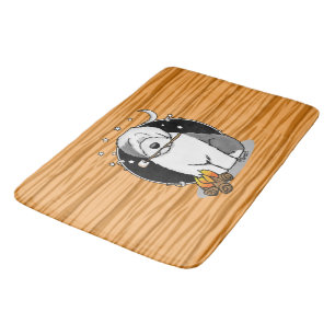 Hiker Camper Old English Sheepdog Dog Grey 1 Bath Mat