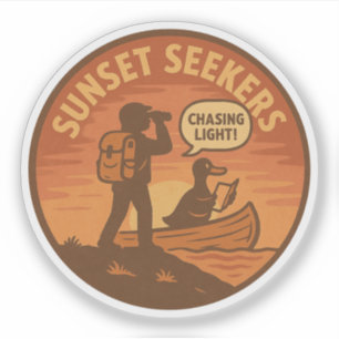 Hiker Duck Canoe Sunset Horizon Nature