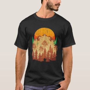 Hiker Fall Autumn Trees Forest Mountains Outdoor N T-Shirt