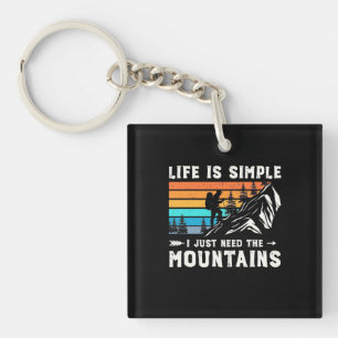 Hiker I Just Need The Mountains Key Ring