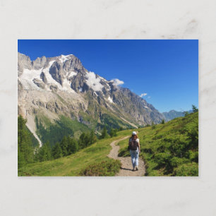 hiker in Ferret Valley, Italy Postcard