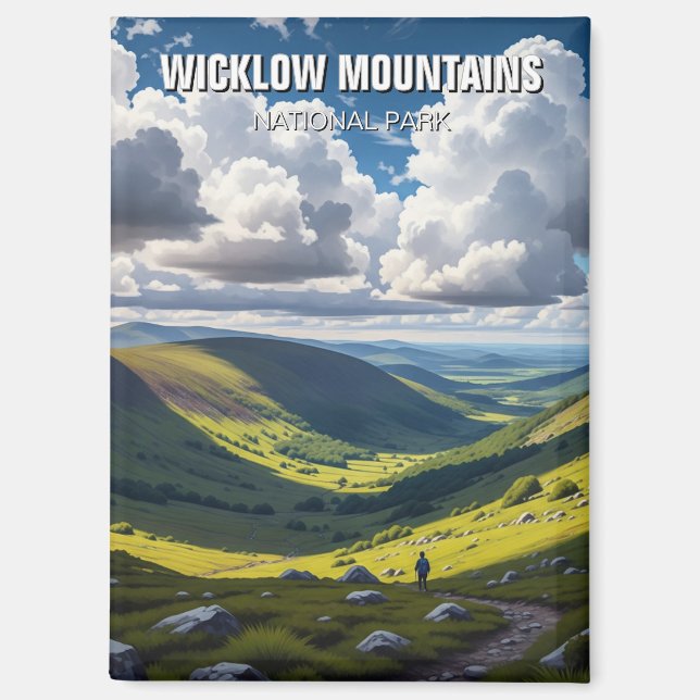 Hiker in Wicklow Mountains National Park Ireland Magnet (Front)