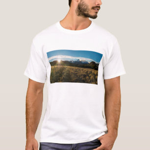 Hiker Looking At Fitz Roy Mountains, Patagonia T-Shirt