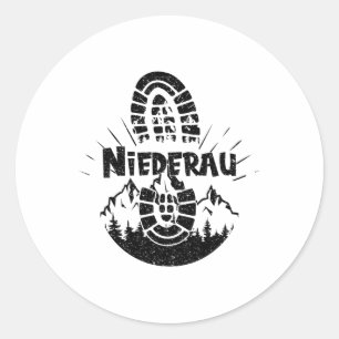 Hiker Niederau Tyrol Austria Vacation Classic Round Sticker
