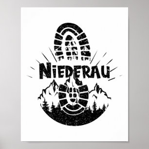Hiker Niederau Tyrol Austria Vacation Poster
