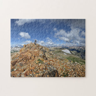 Hiker on Mt Belford - Collegiate Peaks - Colorado Jigsaw Puzzle