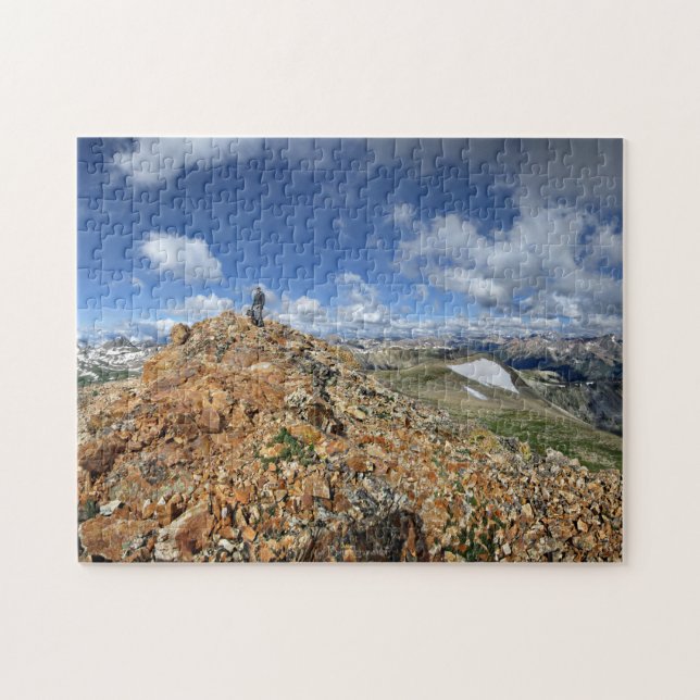 Hiker on Mt Belford - Collegiate Peaks - Colorado Jigsaw Puzzle (Horizontal)