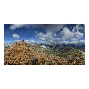 Hiker on Mt Belford - Collegiate Peaks - Colorado Poster