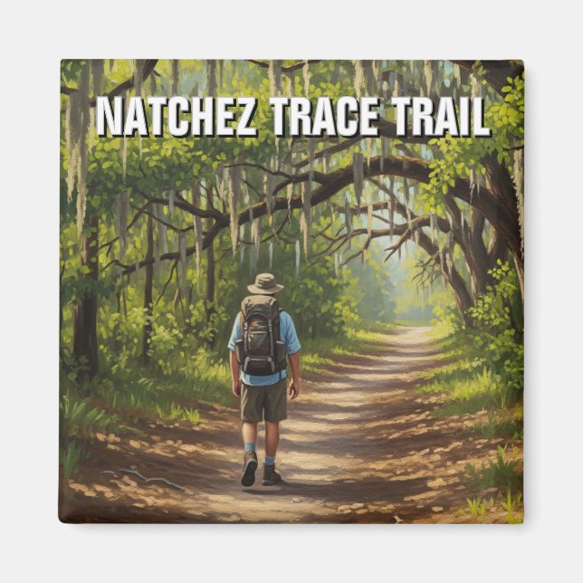 Hiker on Natchez Trace Trail Magnet (Front)