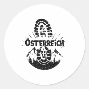 Hiker Österreich Hiking Austria Vacation  Classic Round Sticker