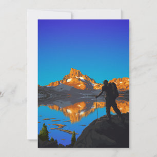 Hiker Overlooking Banner Peak - John Muir Trail Holiday Card