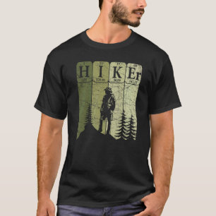 Hiker Periodic Table Elements Outdoor Hiking Nerd T-Shirt
