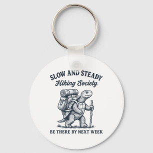 Hiker Slow And Steady Hiking Society Turtle Men Wo Key Ring