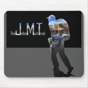 Hiker with Cathedral Peak 2 - John Muir Trail Mouse Pad