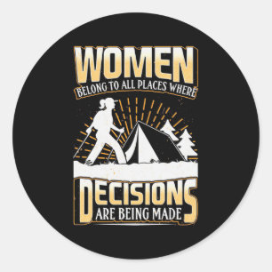 Hiker Women Belong To All Places Classic Round Sticker