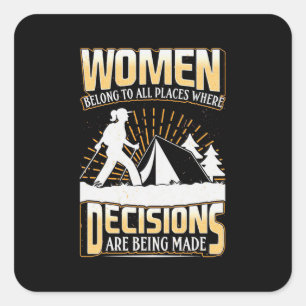 Hiker Women Belong To All Places Square Sticker