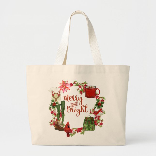 Hiker's Christmas Tote Bag (Front)