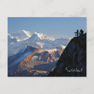 Hikers on Mount Pilatus in Lucerne Switzerland Postcard