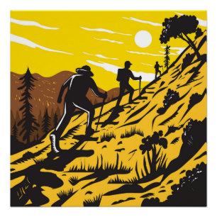 Hikers Taking the Mist Trail in Yosemite WPA Poster