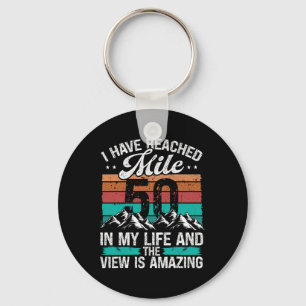 Hiking 50th Birthday For Mountaineer Mountains 50 Key Ring
