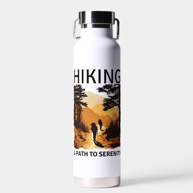 Hiking: A Path To Serenity Water Bottle (Front)