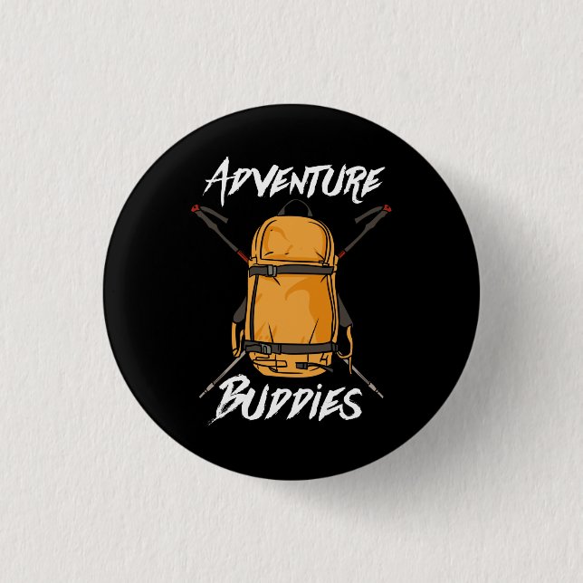 Hiking Adventure Buddies Couples 3 Cm Round Badge (Front)