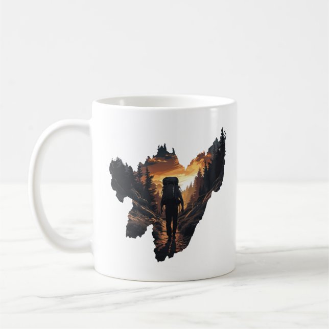 Hiking Adventure Mug – Mountain Explorer (Left)