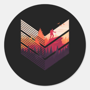 Hiking Adventure Nature Classic Round Sticker