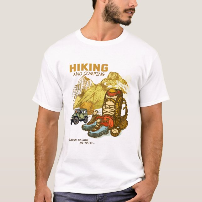 Hiking And Camping  T-Shirt (Front)