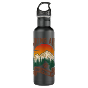 Hiking And Dogs Kinda Day, Rescue Dog Lover, Cute 710 Ml Water Bottle