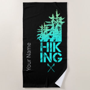 Hiking and Trekking Outdoor Vintage Forest Design Beach Towel