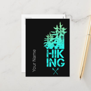 Hiking and Trekking Outdoor Vintage Forest Design Holiday Postcard