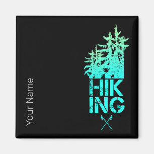 Hiking and Trekking Outdoor Vintage Forest Design Magnet