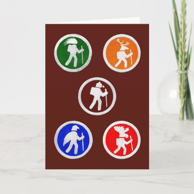 Hiking Animal Trail Markers Thank You Card (Front)