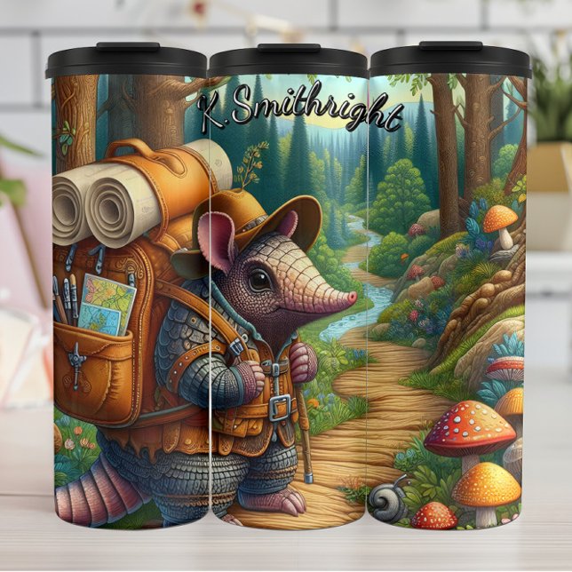 Hiking Armadillo Forest Thermal Tumbler (Creator Uploaded)