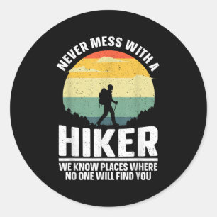 Hiking Art For Men Women Outdoor Hike Gear Hiker H Classic Round Sticker