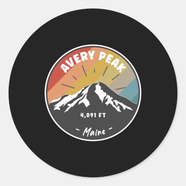 Hiking Avery Peak Maine Classic Round Sticker (Front)
