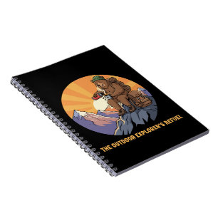 Hiking Bear Coffee Break Cute Outdoor Explorer's Notebook