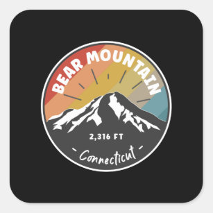 Hiking Bear Mountain Connecticut Square Sticker