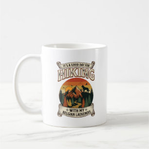 Hiking Belgian Laekenois Dog Mountain Sunset Fores Coffee Mug