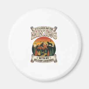 Hiking Belgian Laekenois Dog Mountain Sunset Fores Magnet