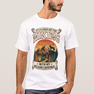 Hiking Belgian Laekenois Dog Mountain Sunset Fores T-Shirt