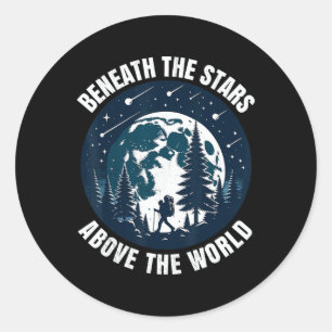 Hiking. Beneath The Stars Classic Round Sticker