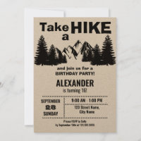 Hiking Birthday Party Invitation